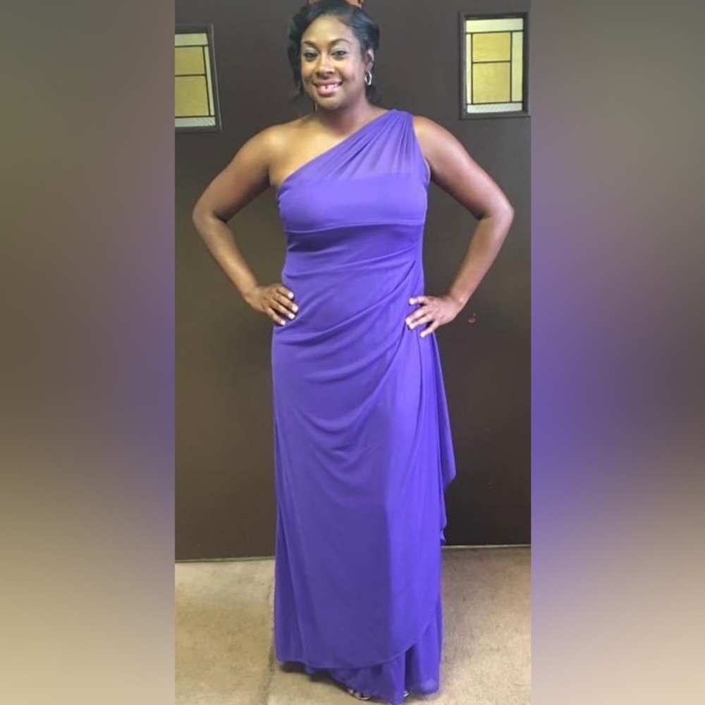 David’s Bridal Royal purple bridesmaid dress